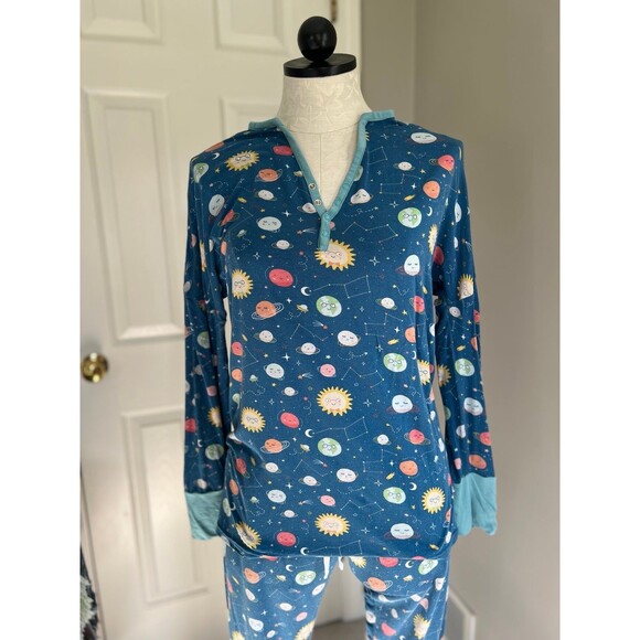 Little Sleepies OG Space Bamboo PJ LS shirt and jogger set size Sm - Picture 1 of 10